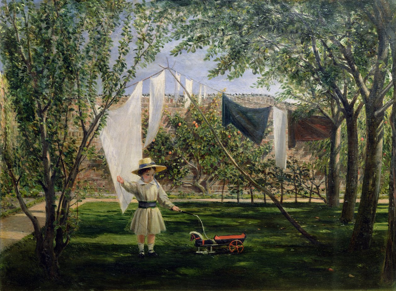 Bir çocukla bir Bahçe Sahnesi, sanatçının oğlu George Dunlop Leslie, 1840 by Charles Robert Leslie