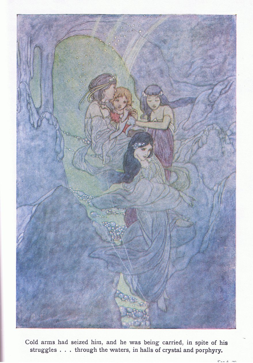 Soğuk kollar onu yakaladı ve tüm mücadelelerine rağmen sularda, kristal koridorlarda taşınıyordu. by Charles Robinson