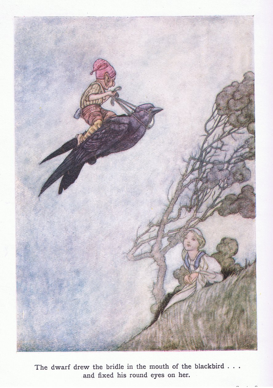 Cüce, dizgini karatavuğun ağzına çekti ve yuvarlak gözlerini ona dikti. by Charles Robinson