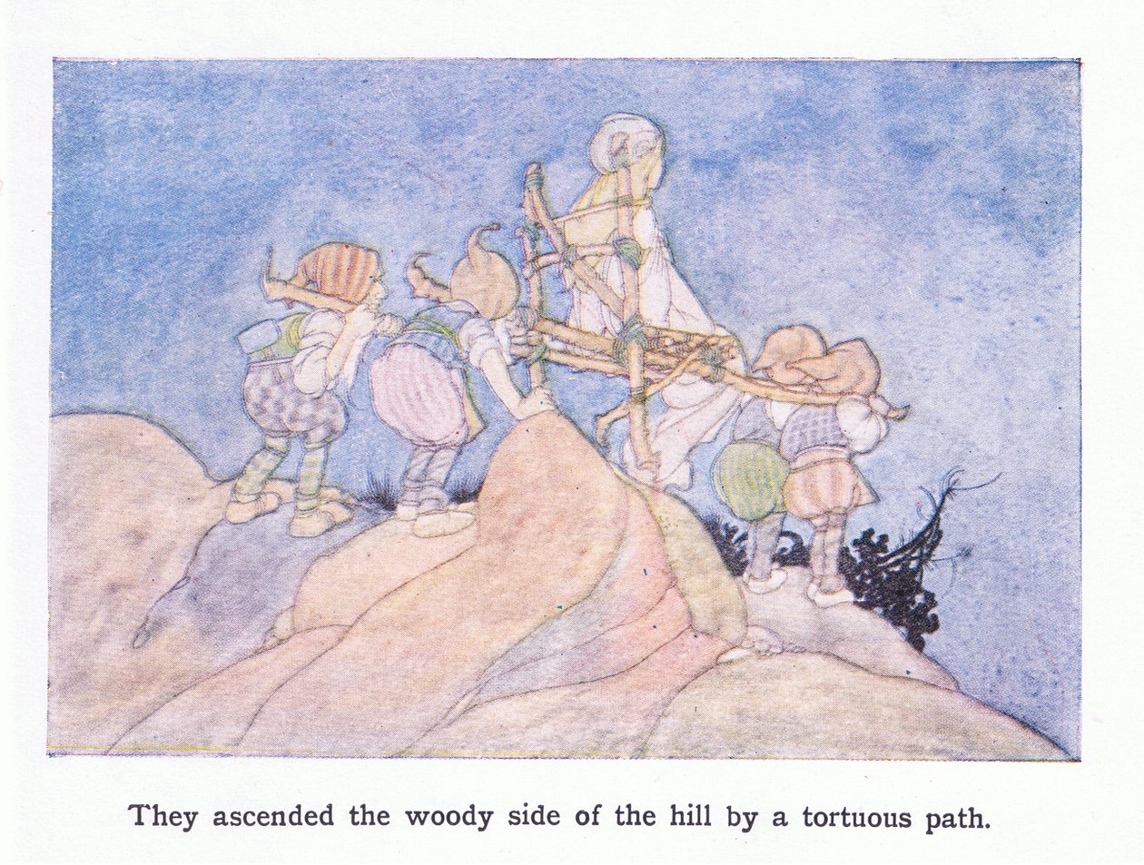 dolambaçlı bir yoldan tepenin ormanlık tarafına tırmandılar by Charles Robinson