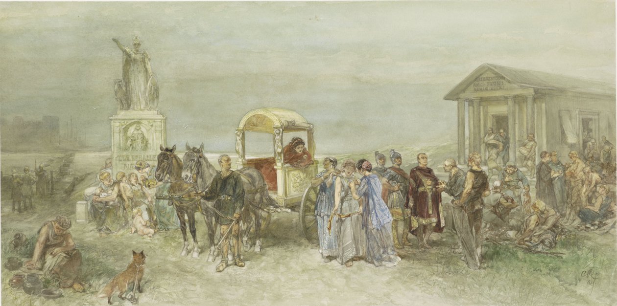 Romalılar ve Bataves ile pazar yeri by Charles Rochussen