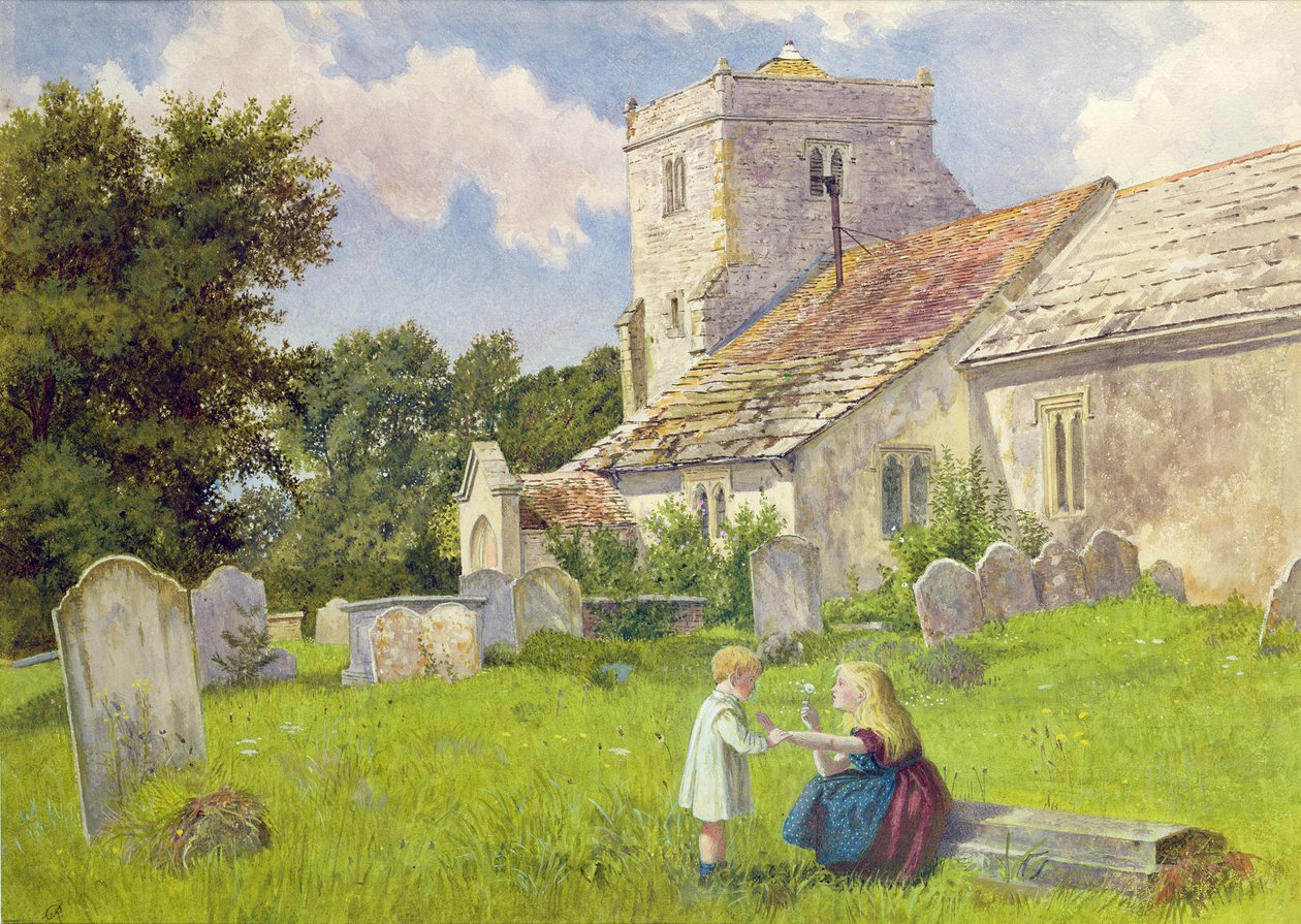 Kilise bahçesindeki çocuklar by Charles Rossiter