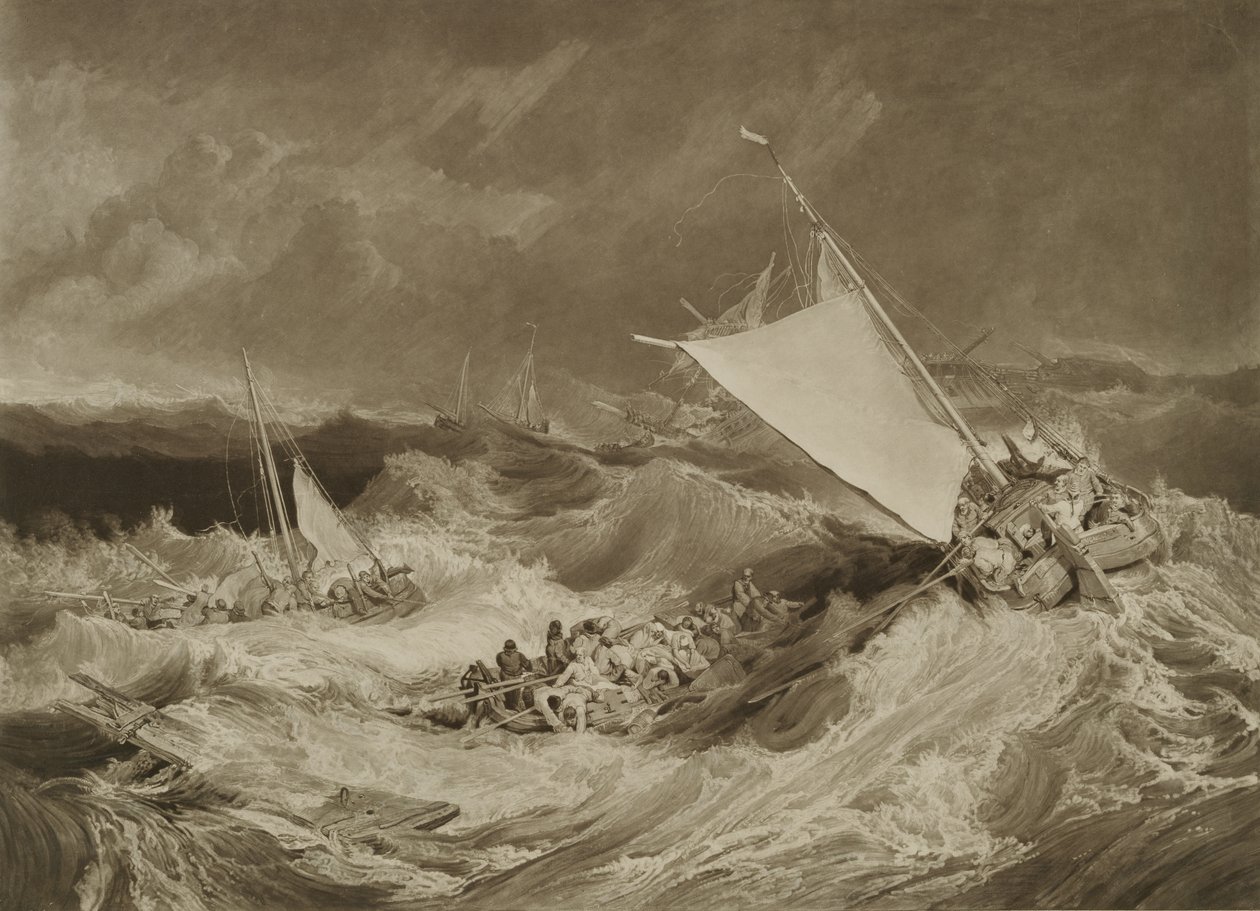 Bir Gemi Enkazı, 1806 (grafit ve wc ile mezzotint) by Charles Yardley Turner