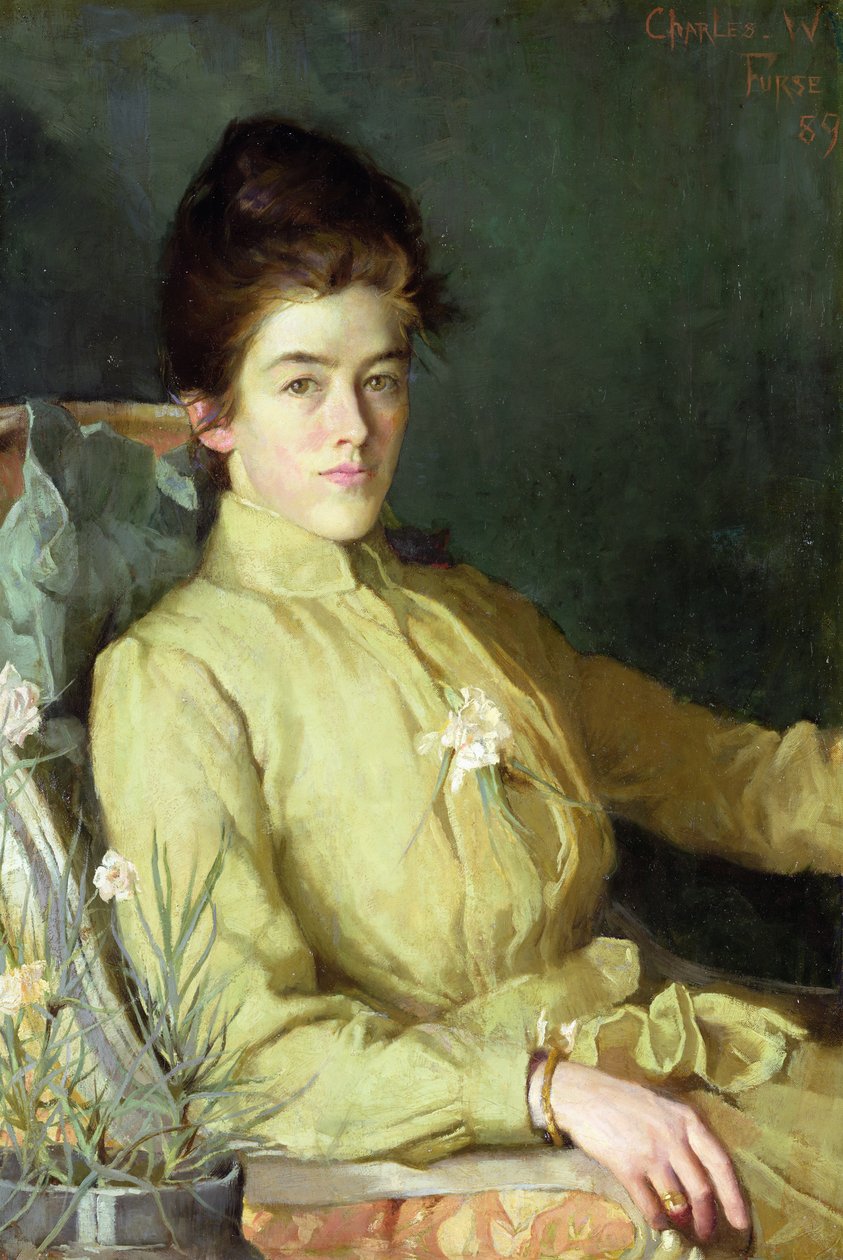 genç bir kadın portresi by Charles Wellington Furse
