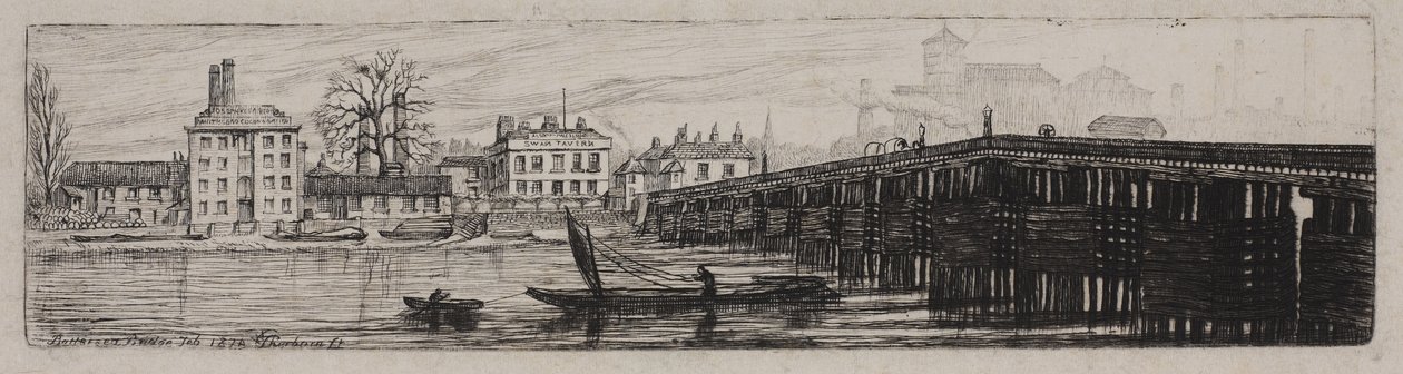 Middlesex kıyısından Battersea Köprüsü