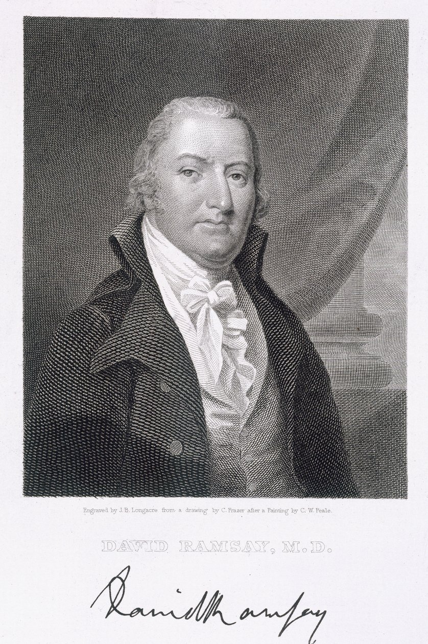 David Ramsay, James Barton Longacre (1794-1869) tarafından orijinalin Charles Fraser (1782-1860) tarafından çizilmiş bir çiziminden sonra oyulmuş by Charles Willson Peale