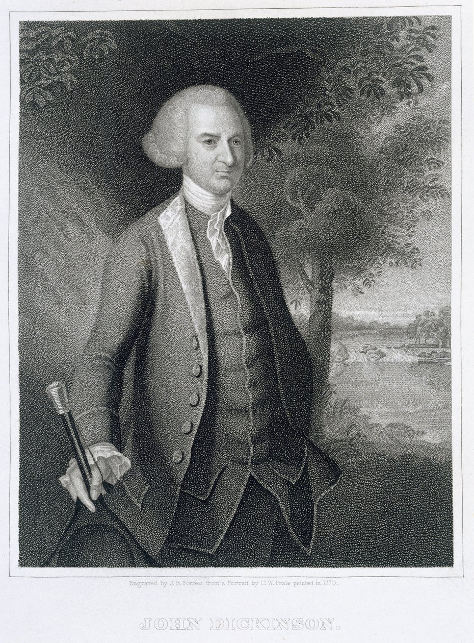 John Dickinson, John B. Forrest (1814-70) tarafından oyulmuş by Charles Willson Peale