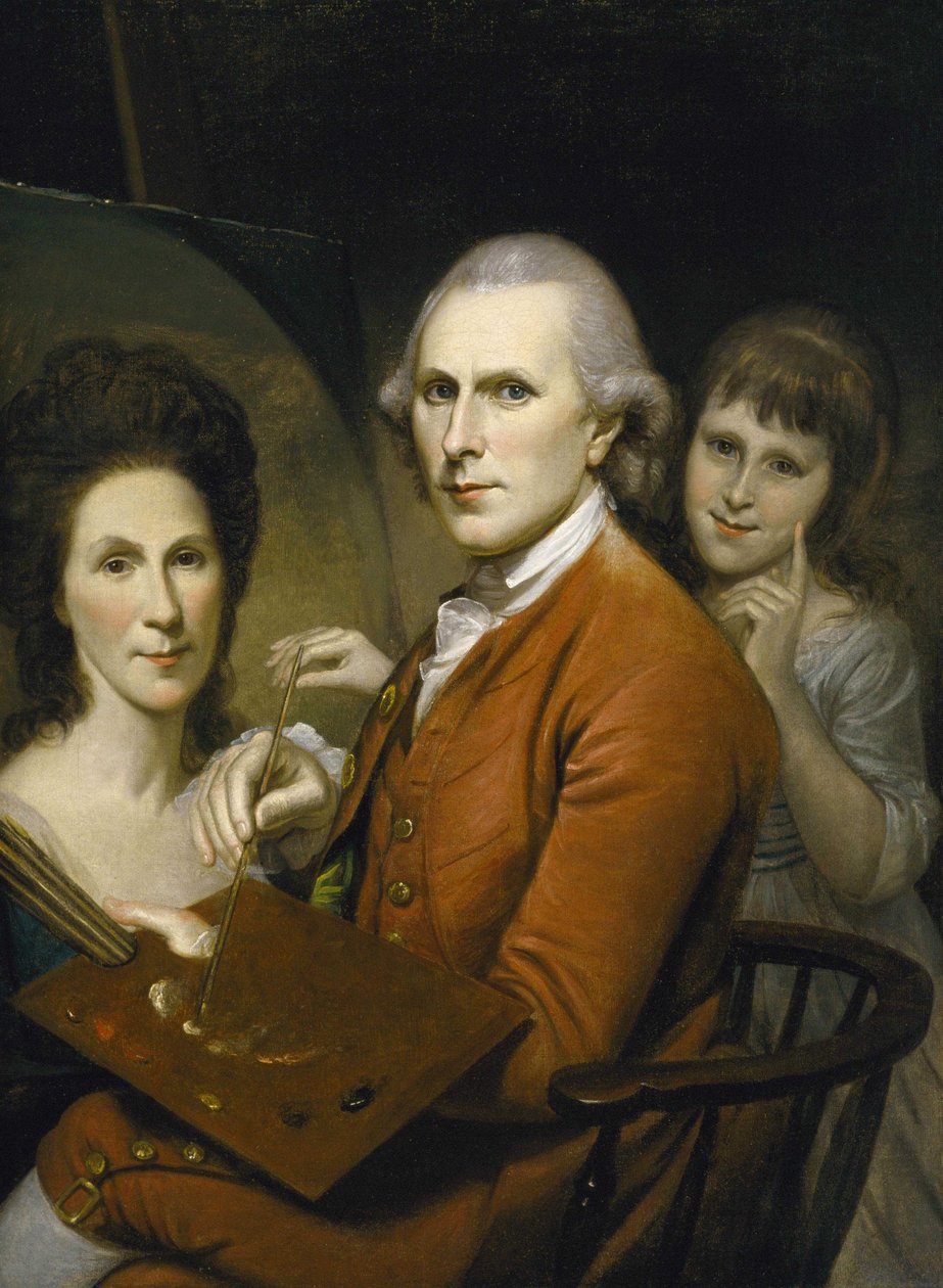 Angelica ile Otoportre ve Rachel Portresi by Charles Willson Peale