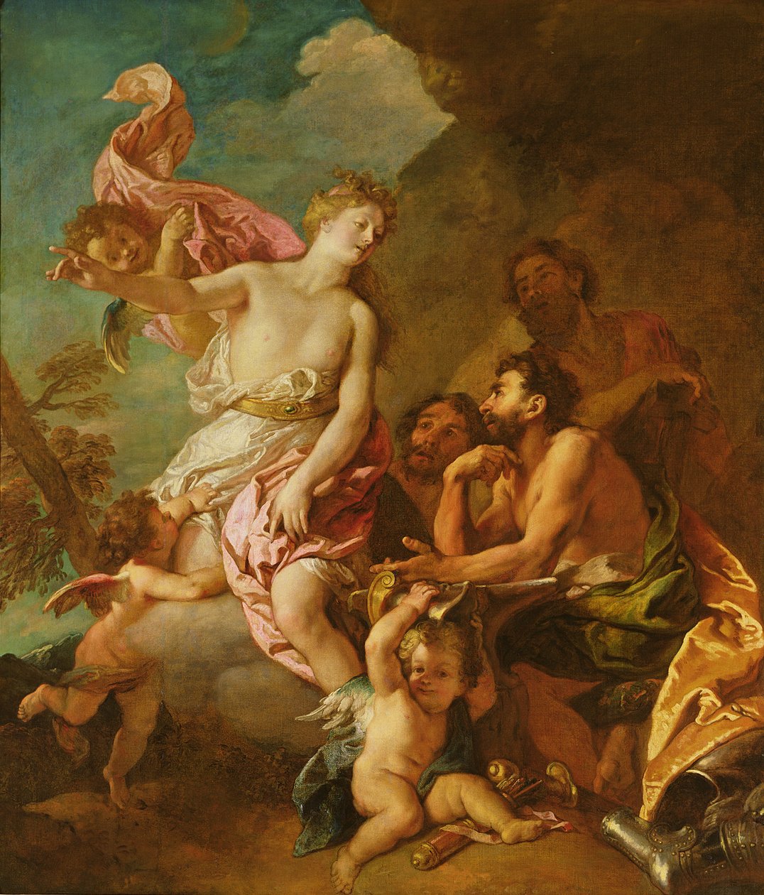 Venus asks Vulcan weapons for Aeneas  by Charles de la Fosse