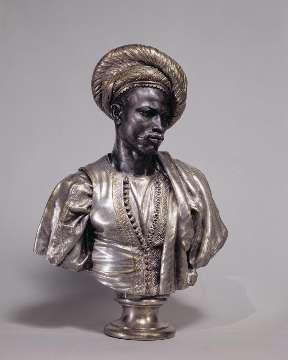 Cezayir Kostümlü bir Sudanlı (gümüş bronz) by Charles Henri Joseph Cordier