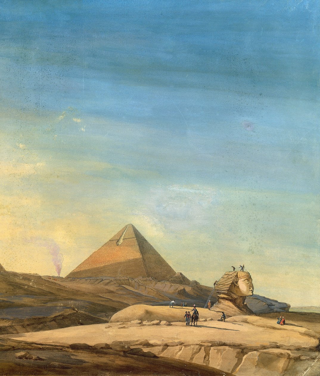 Ölçme Sfenks, Menfis Piramitlerinin detayı by Charles Louis Balzac