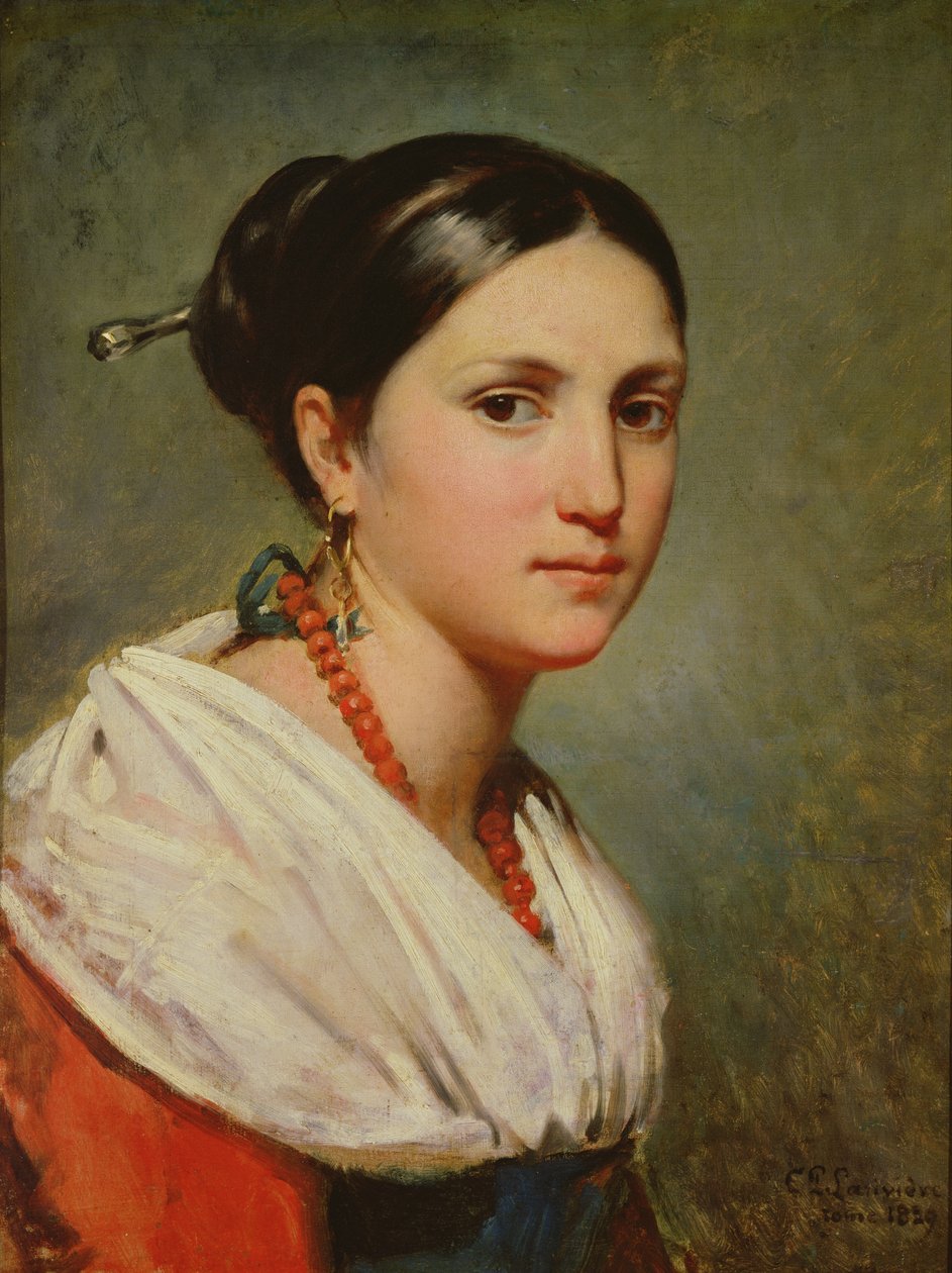 Genç Bir İtalyan Kadının Portresi, 1829 by Charles Philippe Lariviere