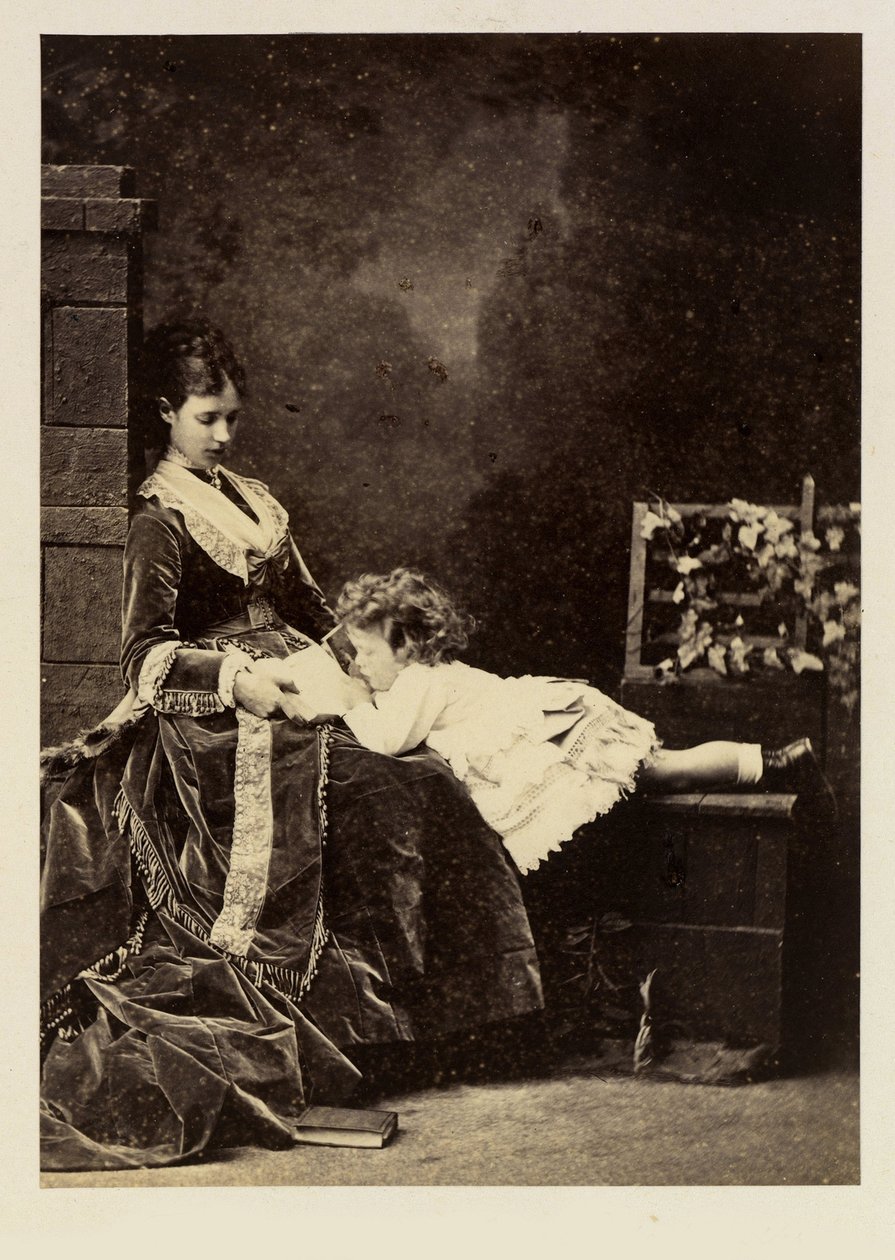 Marie Fedorovna (Dagmar of Danimarka) (1847-1928) ve oğlu Tsarevich Nicolas Aleksandrovich (Nicholas II) by Charles Bergamasco