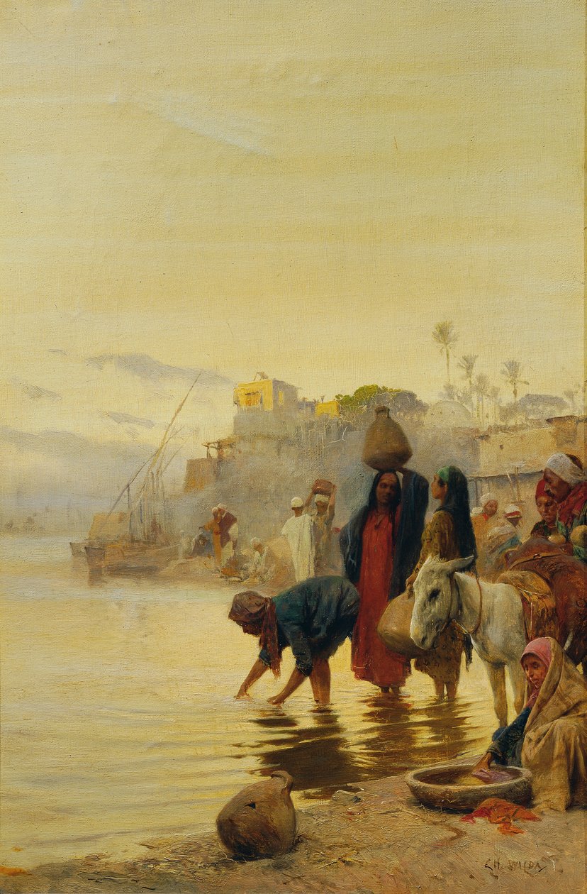Nil'deki çamaşırhaneler by Charles (Carl) Wilda