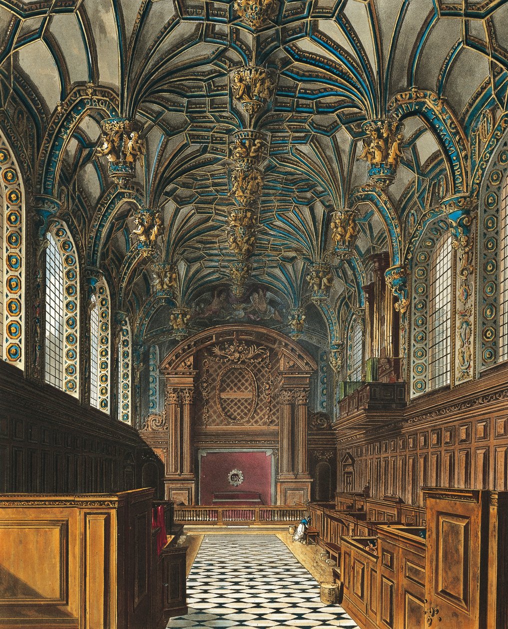 Hampton Court Kraliyet Sarayı Şapeli by Charles (after) Wild