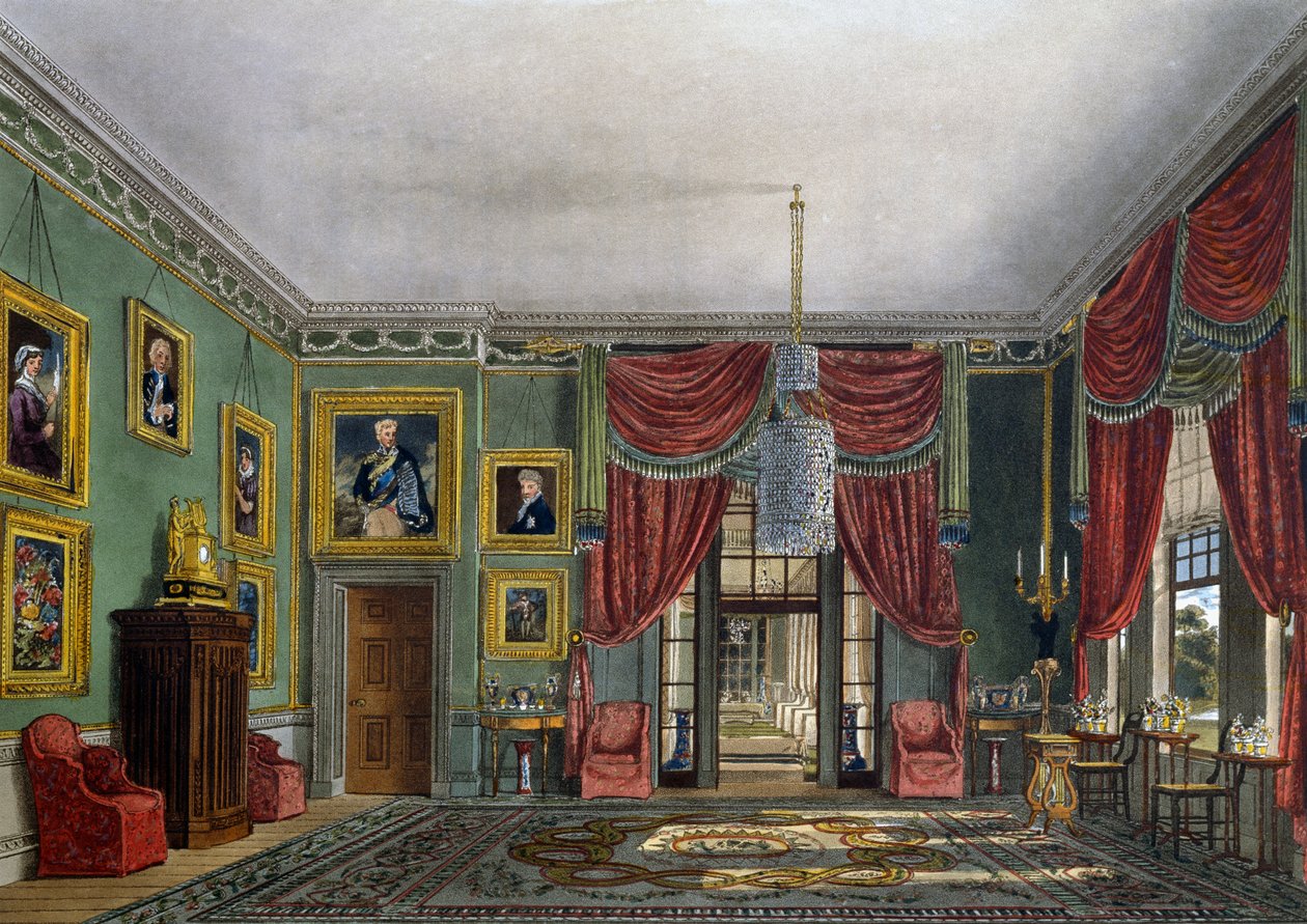 Green Pavilion, Daniel Havell (1785-1826), Charles Wild (1781-1835) tasarımına dayalı gravür, The History of the Royal Residences by Charles (after) Wild