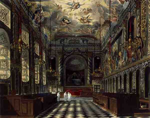 Kraliyet Şapeli, Windsor Kalesi, Thomas Sutherland (d.1785) tarafından oyulmuş 