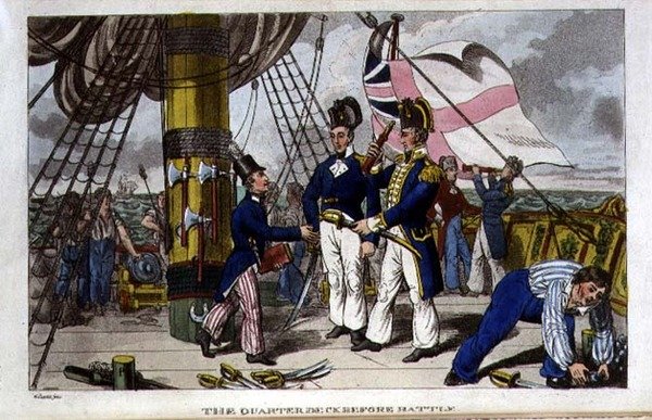 Savaştan Önce Çeyrek Güverte, John Mitford (1782-1831) 1818 (lito) tarafından 