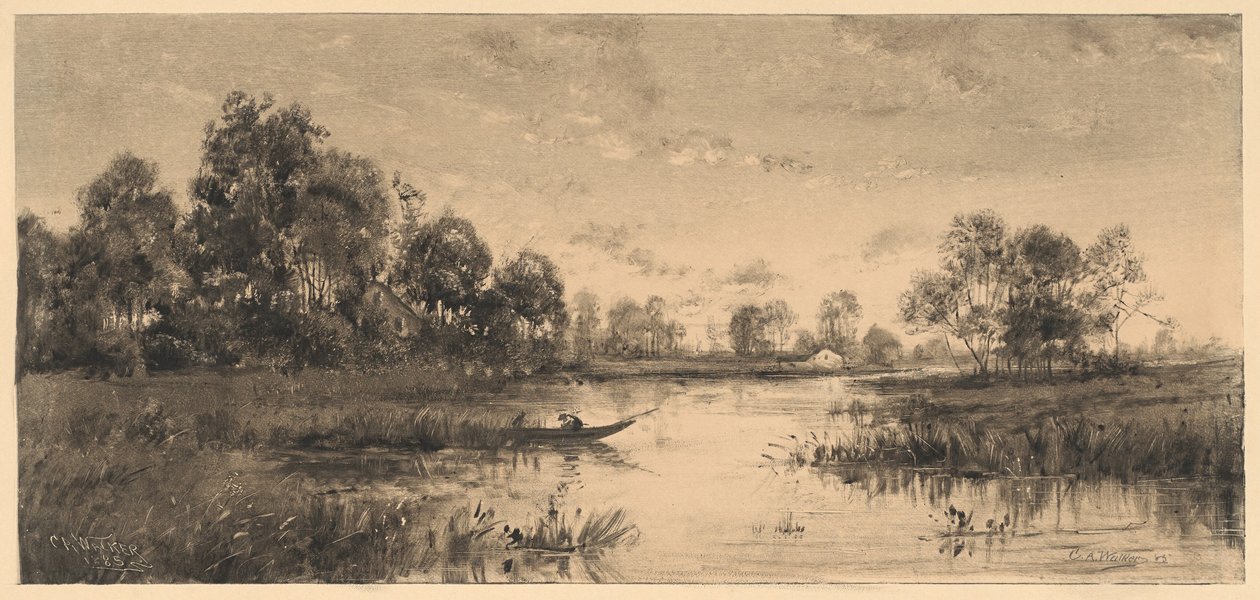 Bir Kayıkçı ile Nehirde Akşam by Charles A. Walker