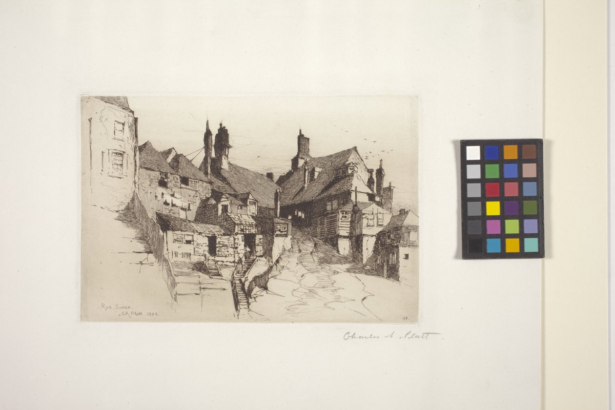 Çavdar, Sussex (kağıt üzerine gravür) by Charles Adams Platt
