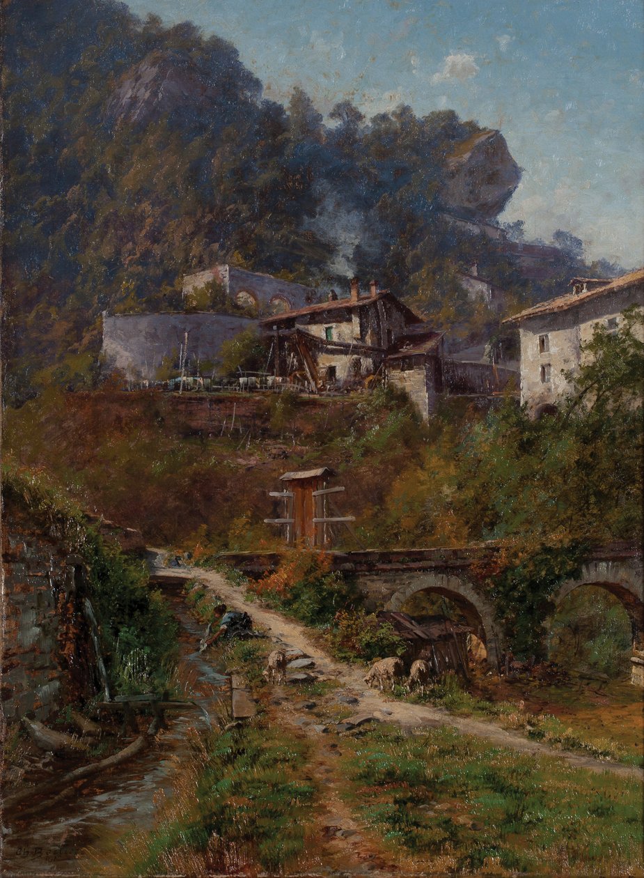 Sassenage'de. Sassenage tankları (Tuval üzerine yağlıboya) by Charles Alexandre Bertier