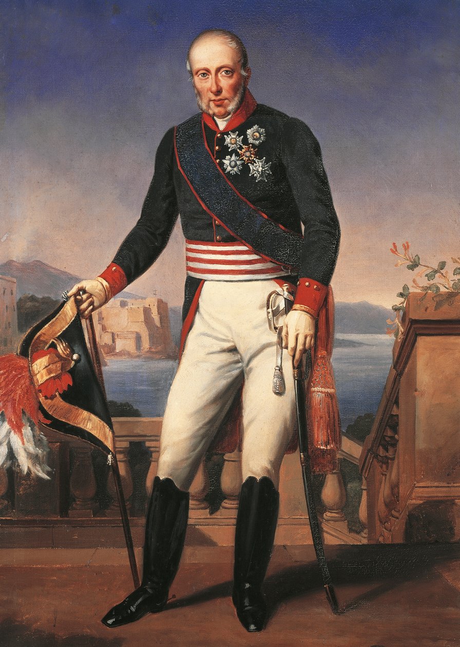 Charles-Alexandre Debacq#39;ın İki Sicilyalı I. Francis#39;in Portresi, tablosu by Charles Alexandre Debacq
