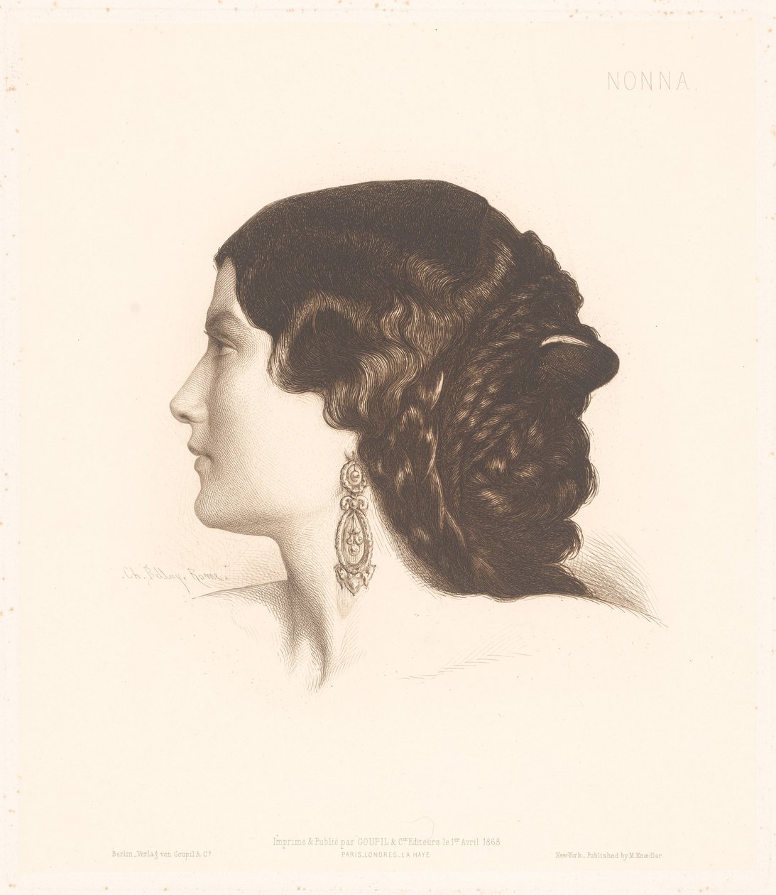 İtalyan bir kadının portresi Nonna (nesne üzerindeki başlık) İtalyan kadın portreleri (dizi adı) by Charles Alphonse Paul Bellay