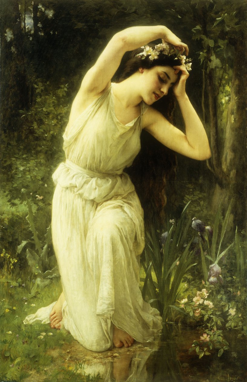 Ormanda Bir Peri (tuval üzerine yağlı boya) by Charles Amable Lenoir