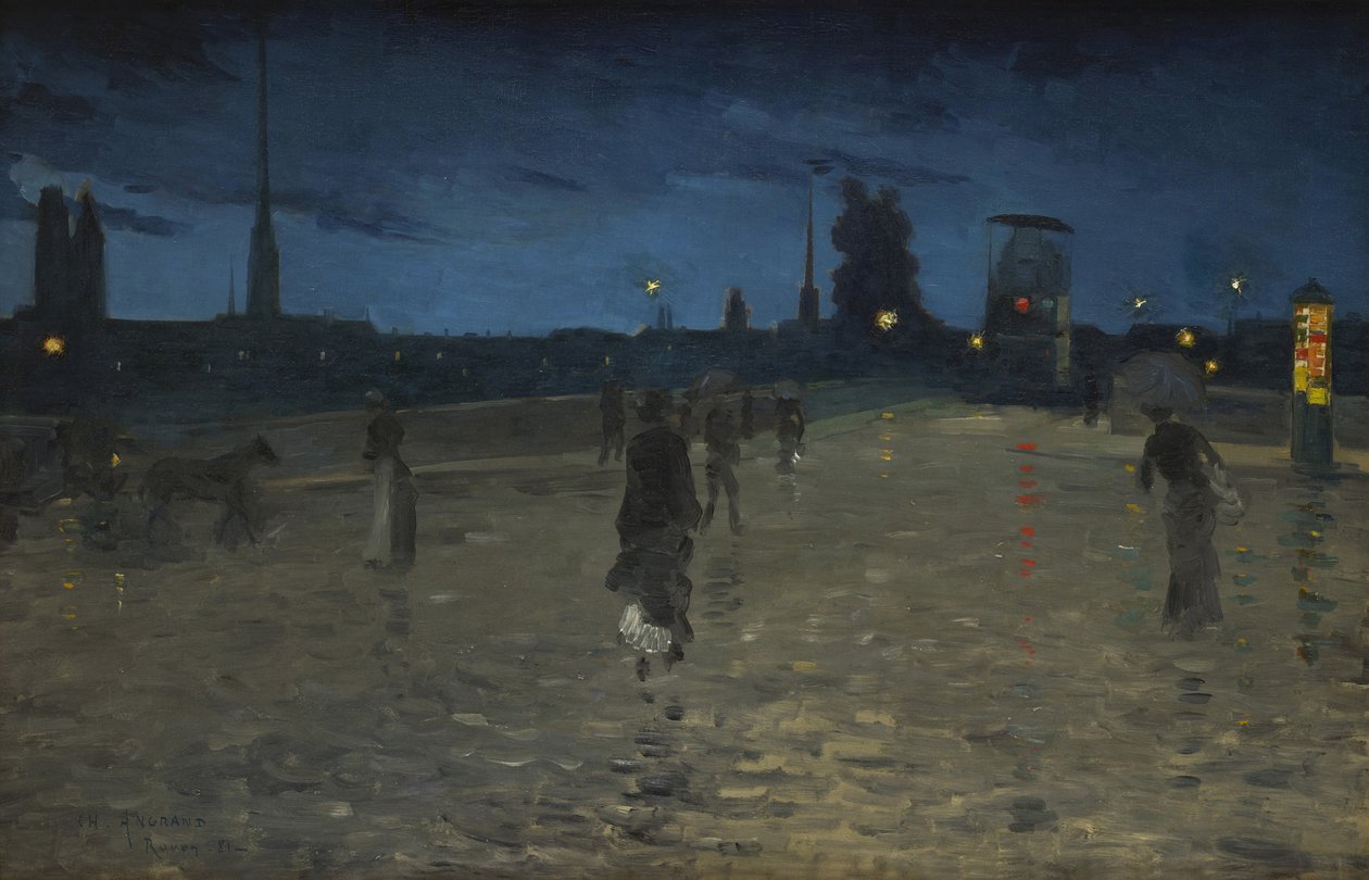 Taş Köprü, Rouen, 1881. by Charles Angrand