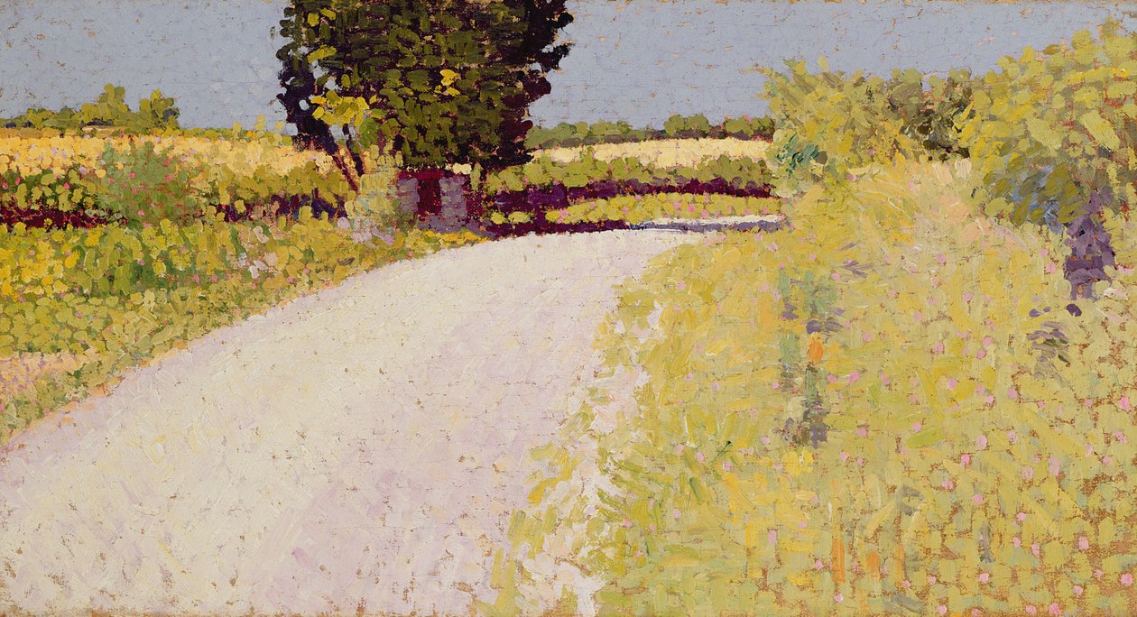 Ülkedeki Yol, 1886 dolayları (tuval üzerine yağlıboya) by Charles Angrand