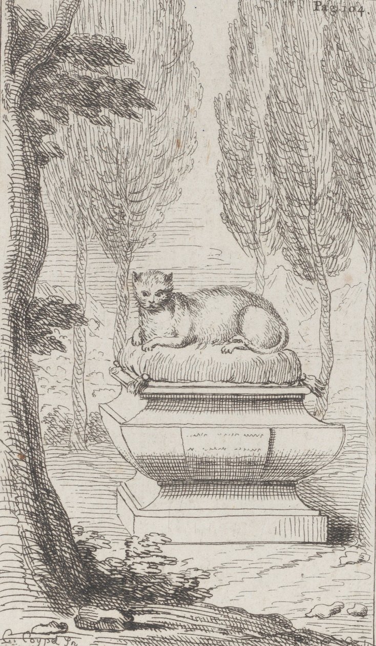 Mezarın tepesindeki kedi, 1714-52., 1714-52. by Charles Antoine Coypel