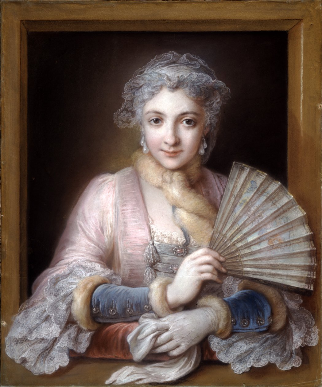 Charlotte Filipin de Chatre de Cange, Marquise de Lamure (mavi kağıt üzerine pastel) by Charles Antoine Coypel