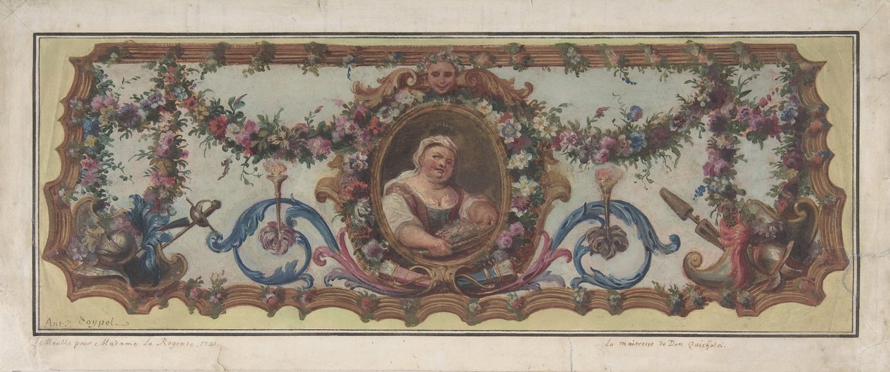Bir Kanepenin Goblen Koltuğu için Tasarım, 1721. by Charles Antoine Coypel