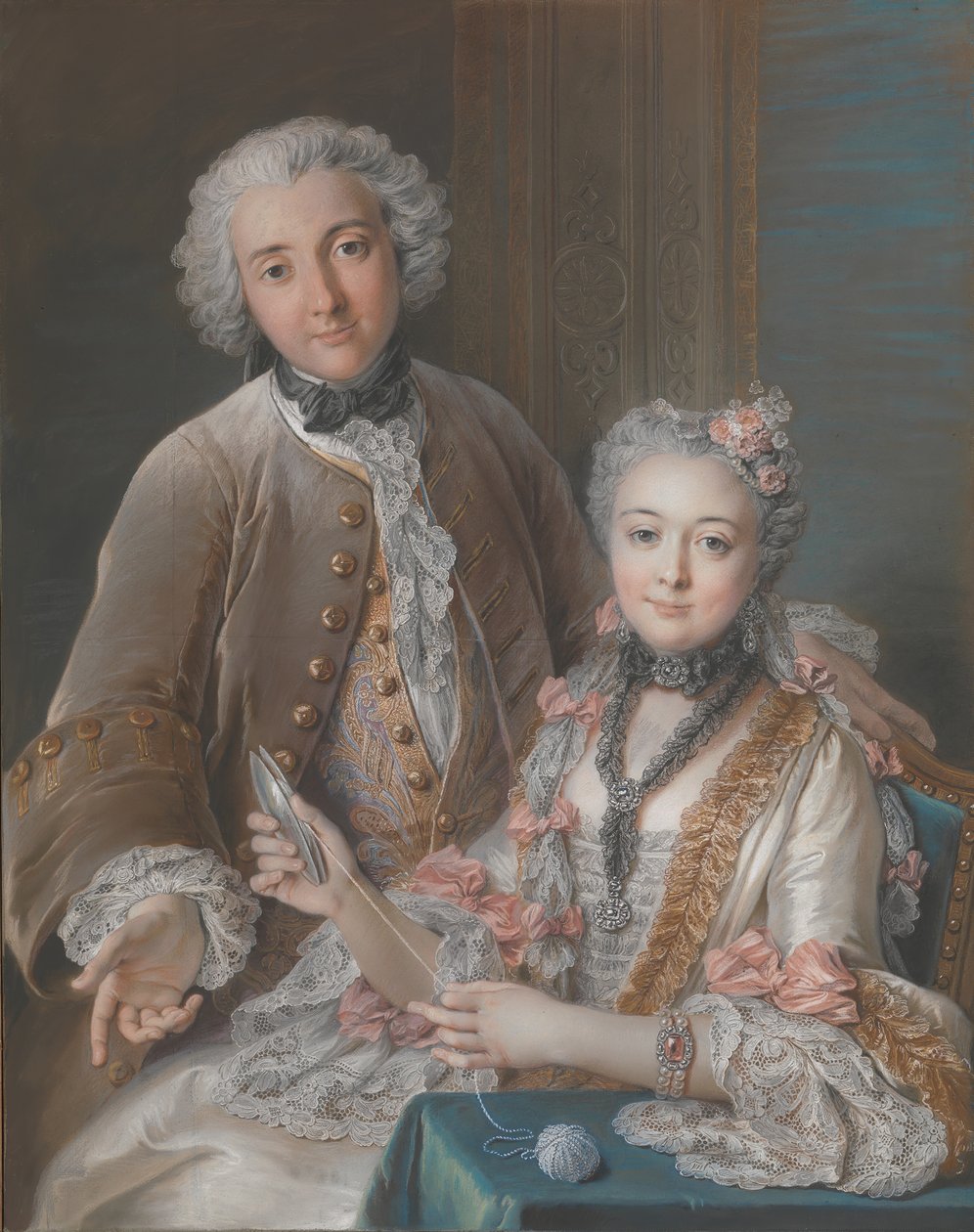 François de Jullienne 1722-1754 ve Karısı Marie Élisabeth de Séré de Rieux, 1724-1795, 1743. by Charles Antoine Coypel
