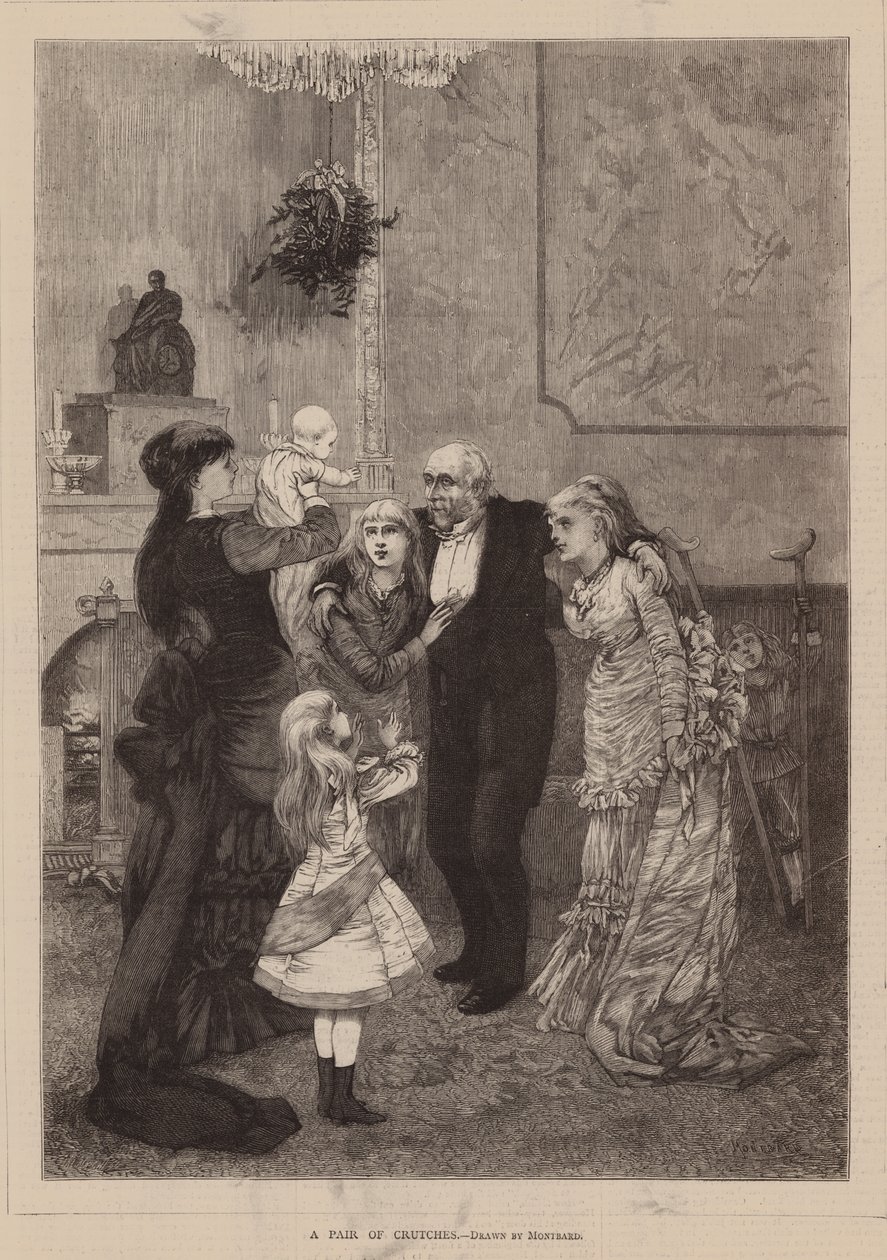 Bir Çift Koltuk Değneği (gravür) by Charles Auguste (1841-1905) (after) Loye