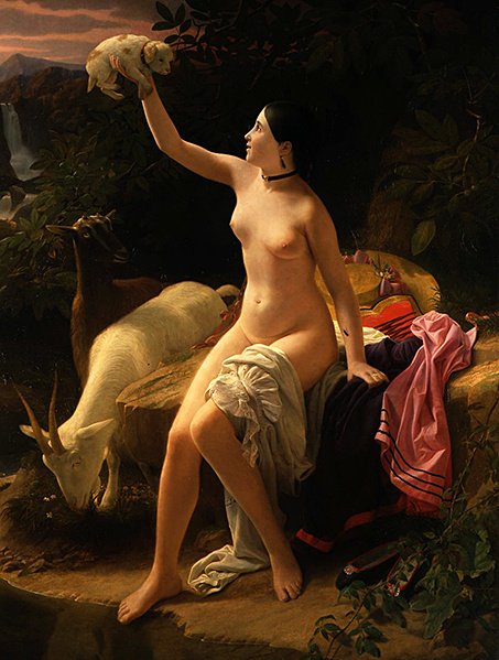 Pastoral İdil (tuval üzerine yağlı boya) by Charles Auguste Steuben