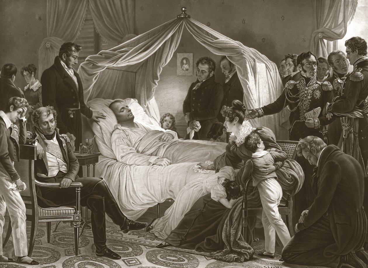 Napolyon ölüm döşeğinde, 5 Mayıs 1821 by Charles Auguste after Steuben