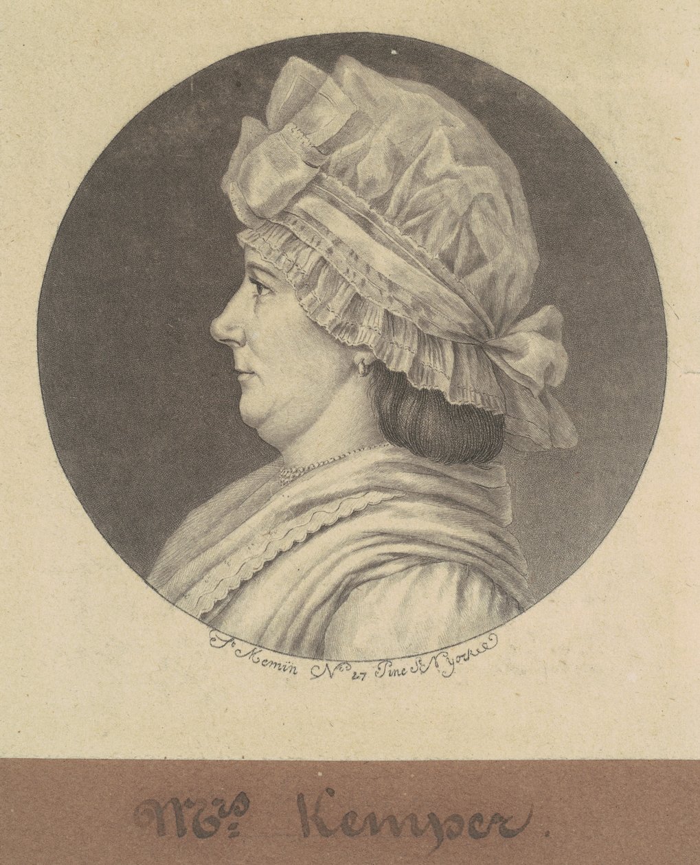 Elizabeth Marius Kemper by Charles B. J. Févret de Saint Mémin