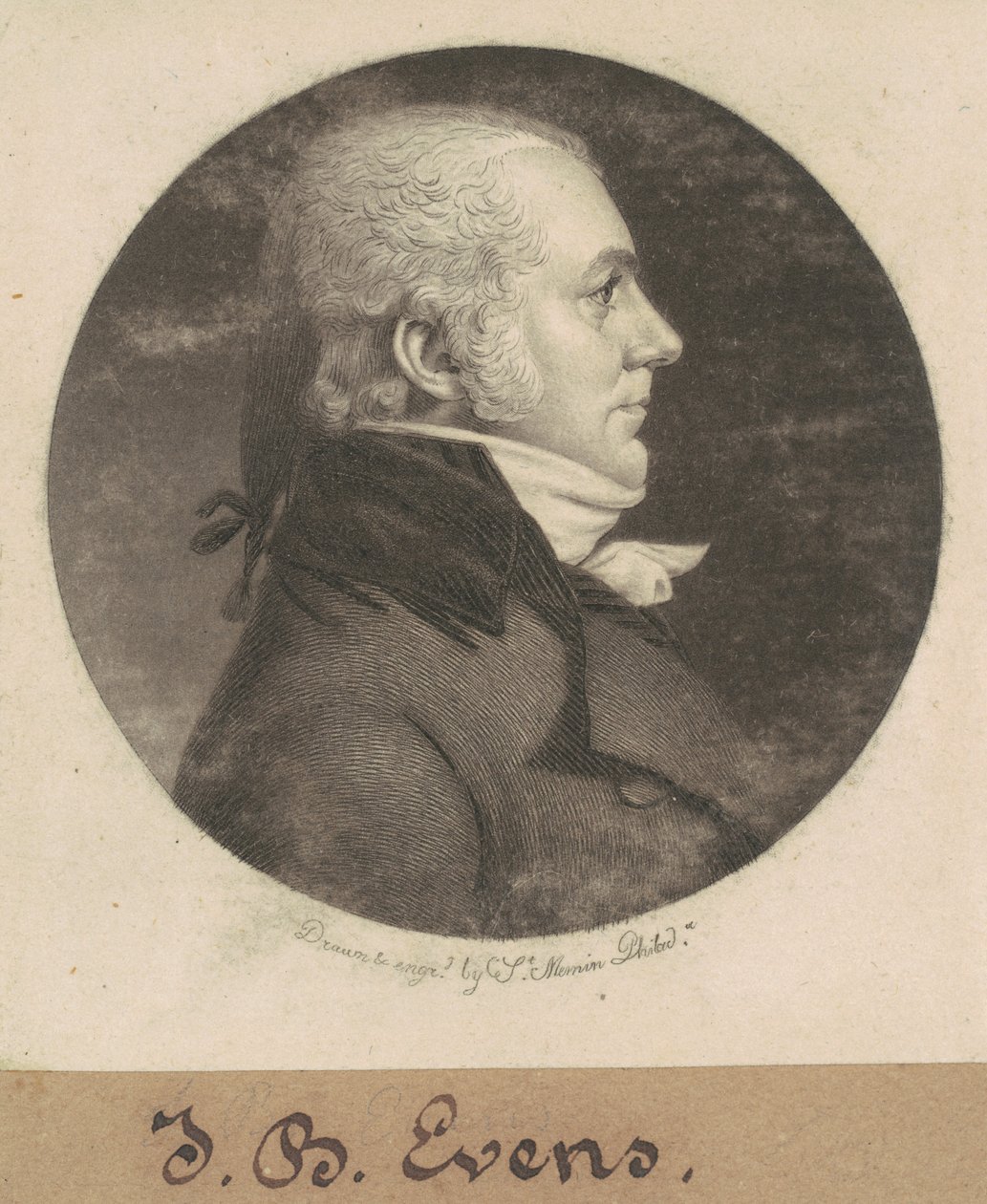 John B.Evens by Charles B. J. Févret de Saint Mémin
