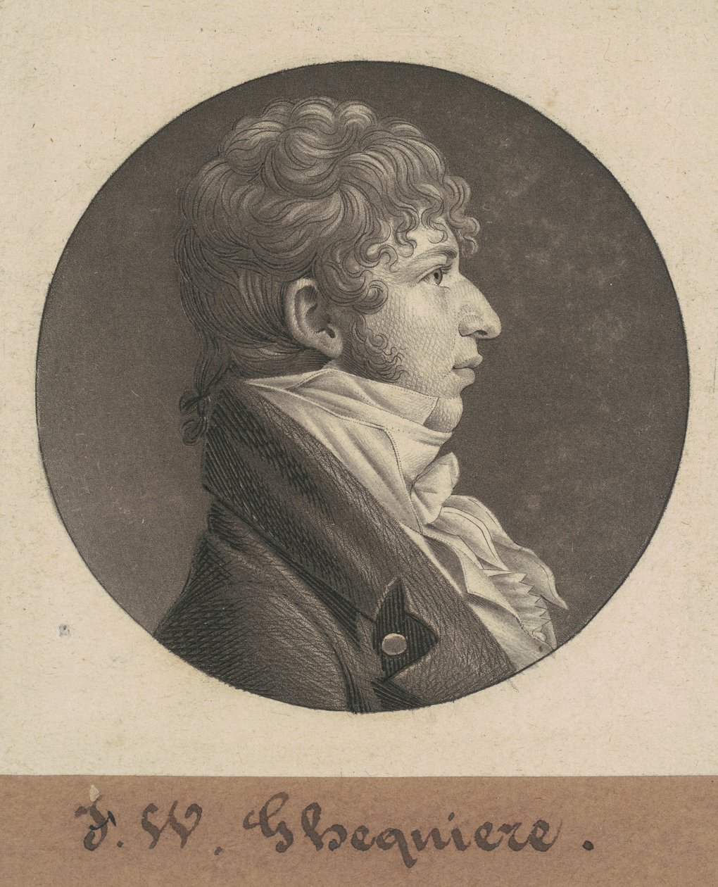 John Francis William Ghequiere by Charles B. J. Févret de Saint Mémin