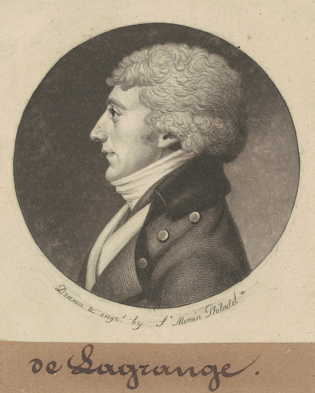 Joseph EGM de la Grange by Charles B. J. Févret de Saint Mémin