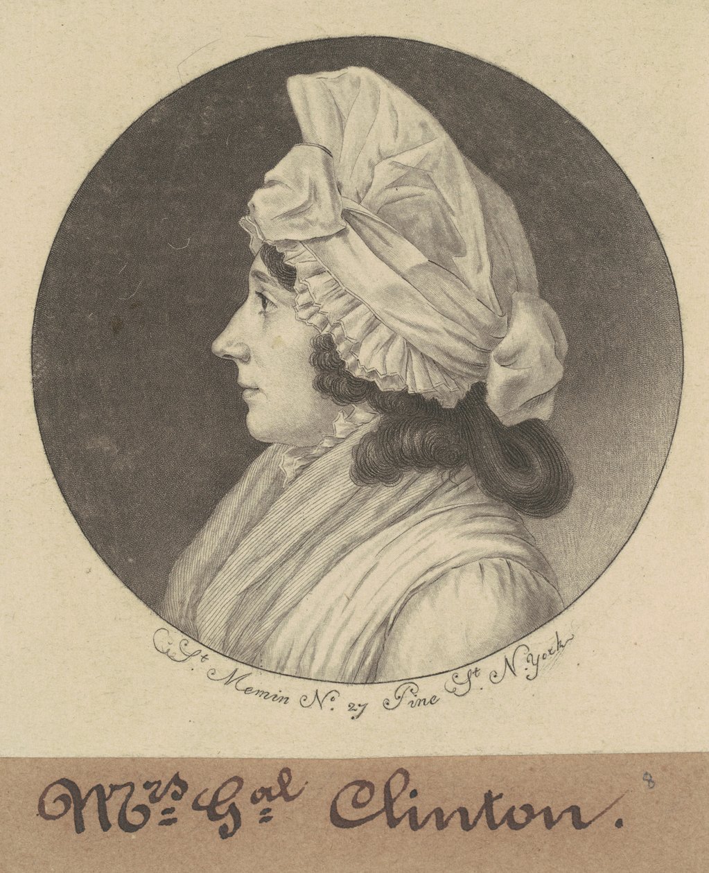 Mary Küçük Gri Clinton by Charles B. J. Févret de Saint Mémin