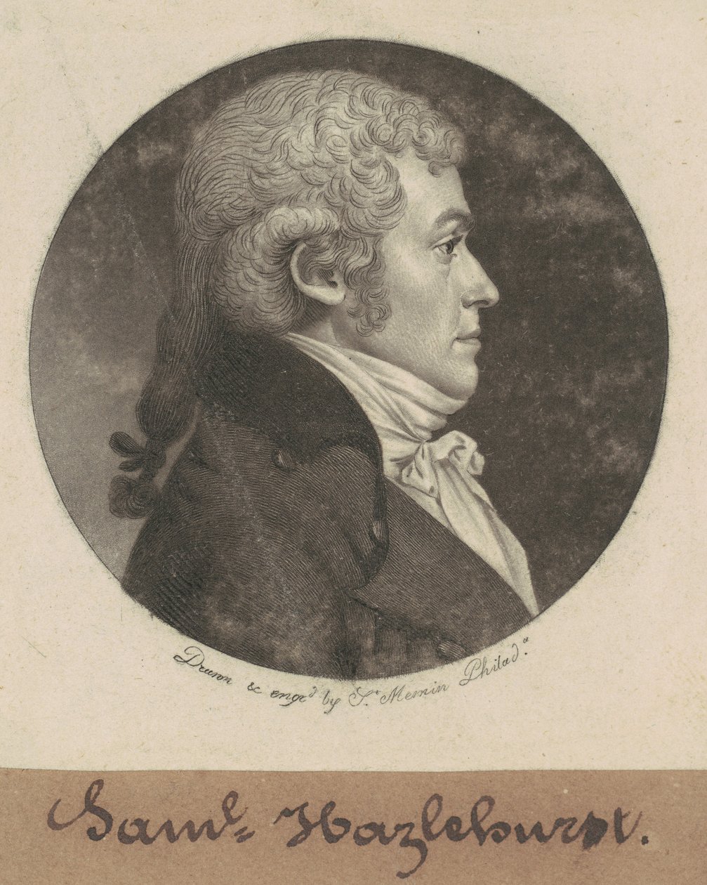Samuel Hazlehurst by Charles B. J. Févret de Saint Mémin