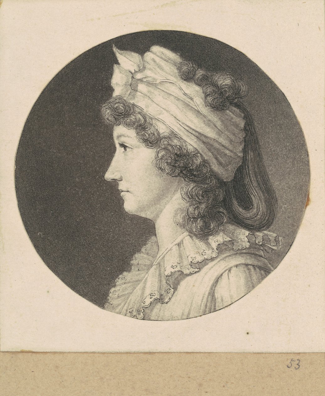 kimliği belirsiz kadın by Charles B. J. Févret de Saint Mémin
