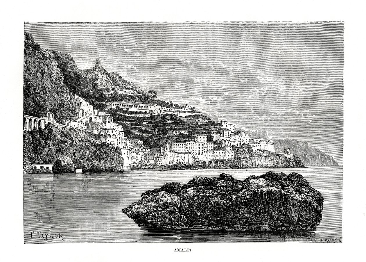 Amalfi, İtalya, 1879 by Charles Barbant