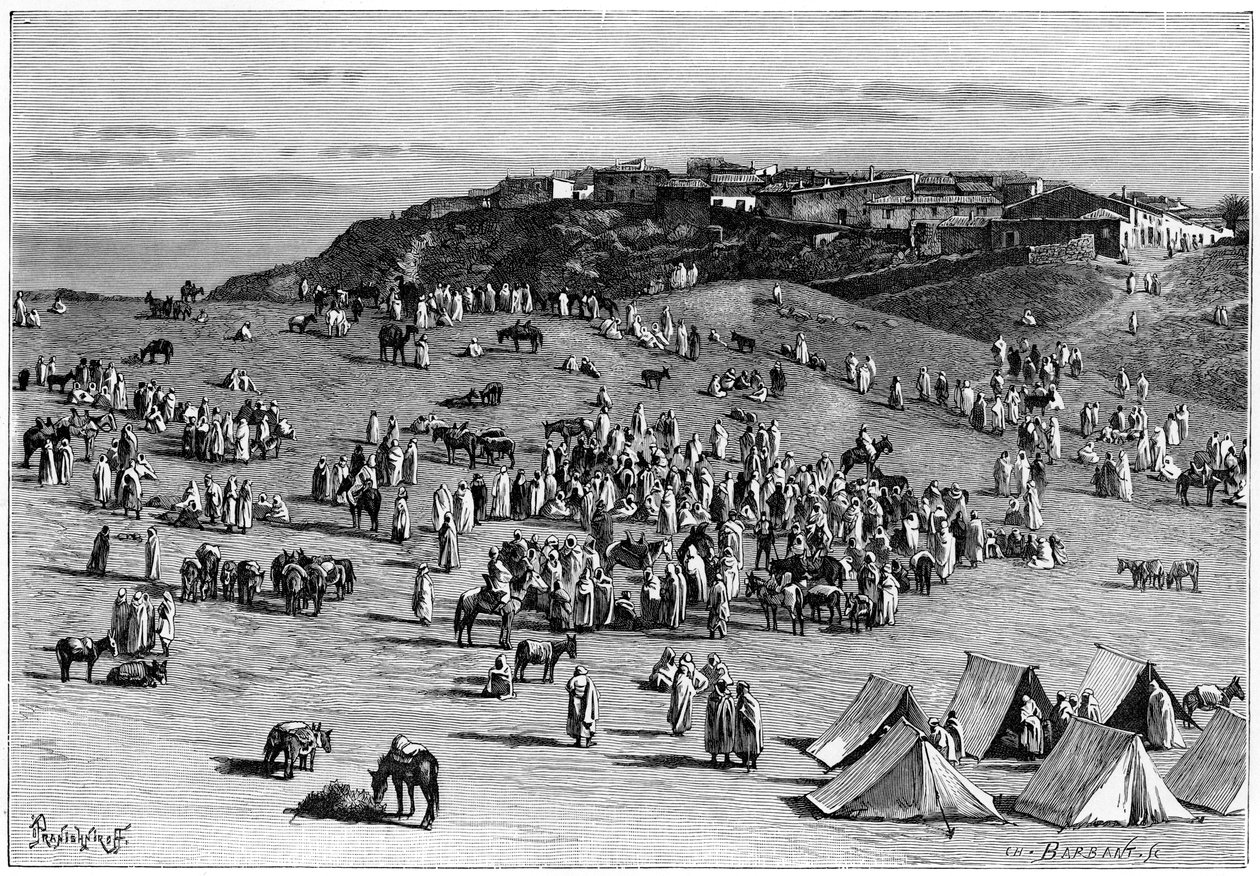 Boghari köyü ve pazarı, c1890 by Charles Barbant