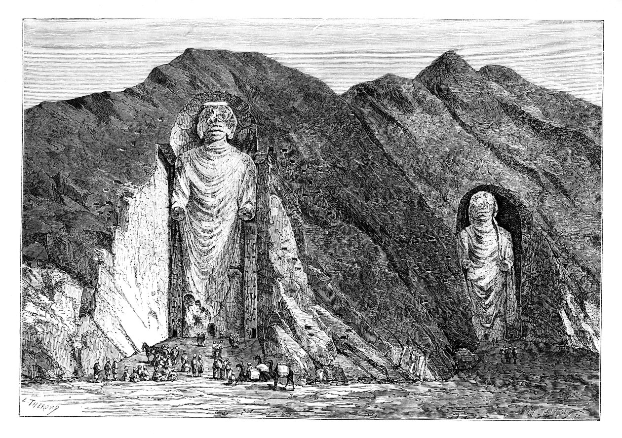 Devasa Putlar, Yukarı Bamlan Vadisi, Afganistan, 1895. by Charles Barbant
