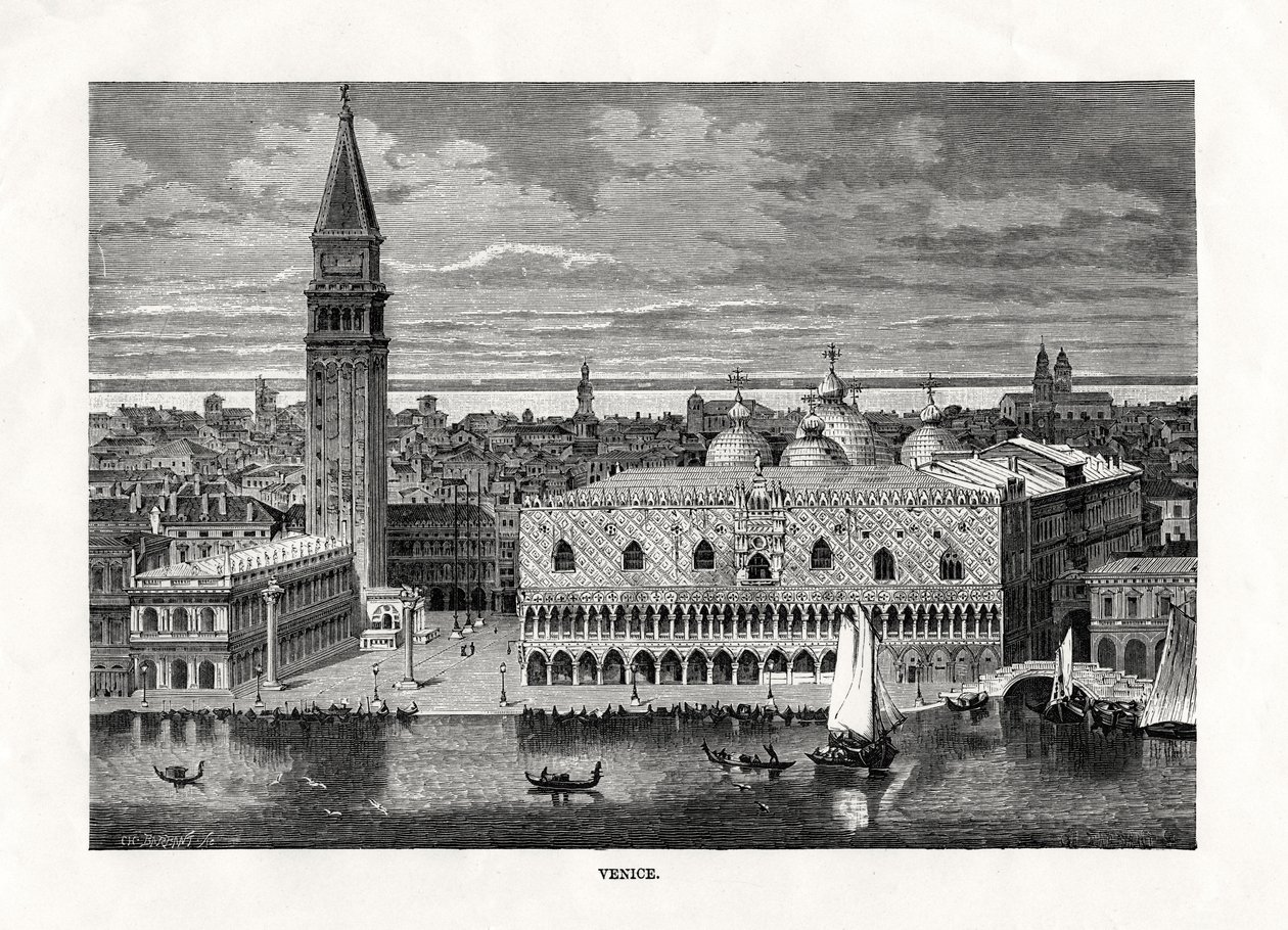 Venedik, İtalya, 1879 by Charles Barbant