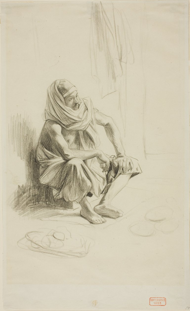 Oturan Arap by Charles Bargue