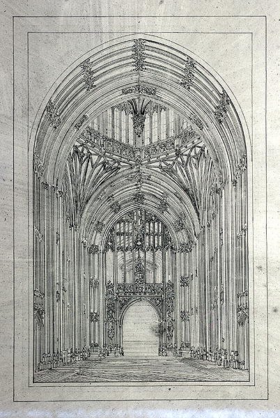 New Palace of Westminster çizimlerinin bir klasöründen Lordlar Kamarası